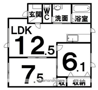 ラセールⅡ【2階】の間取り